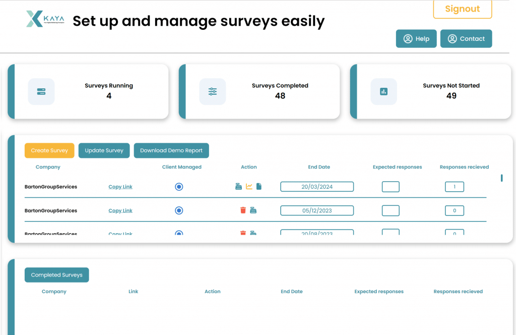 Set up and manage surveys easily